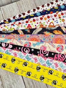 Get Exactly What You See! 10 - 1-Yard Cuts of 1.5" Fun Summer Prints Assorted Grosgrain Ribbon - Hair Bow - Gift Wrap - Luggage Tag - Craft