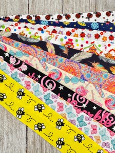 Get Exactly What You See! 10 - 1-Yard Cuts of 1.5" Fun Summer Prints Assorted Grosgrain Ribbon - Hair Bow - Gift Wrap - Luggage Tag - Craft
