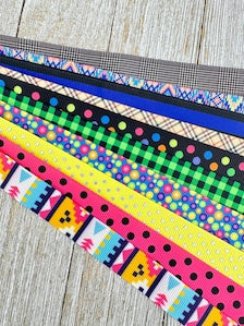 Get Exactly What You See! 10 - 1-Yard Cuts of 5/8" Stripes Dots Plaids Assorted Grosgrain Ribbon Decor Party Bow Wrap - Kids Crafts - Tag