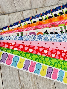 Get Exactly What You See! 10 - 1-Yard Cuts of 1.5" Mixed Seasonal Holiday Assorted Grosgrain Printed Ribbon - Craft - Hair Bow