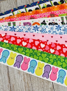 Get Exactly What You See! 10 - 1-Yard Cuts of 1.5" Mixed Seasonal Holiday Assorted Grosgrain Printed Ribbon - Craft - Hair Bow