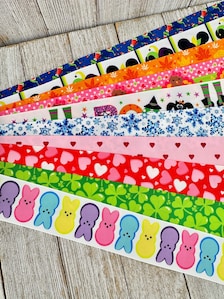Get Exactly What You See! 10 - 1-Yard Cuts of 1.5" Mixed Seasonal Holiday Assorted Grosgrain Printed Ribbon - Craft - Hair Bow