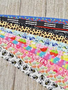 Get Exactly What You See! 10 - 1-Yard Cuts of 5/8" - Summer Nautical  Animal Printed Ribbon Assorted Grosgrain - Kid Craft - Hair Bow - Tag