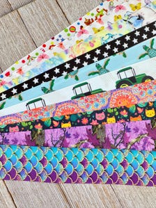 Get Exactly What You See! 10 - 1-Yard Cuts of 1.5" Fun Summer Prints Assorted Grosgrain Ribbon - Printed Ribbon - Luggage Tag - Gift Wrap