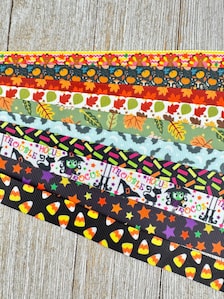Get Exactly What You See! 10 - 1-Yard Cuts Grosgrain Ribbon: 5/8", Fall & Halloween, Hair Bow - Luggage Tag, Dog Collar, Autumn Leaves