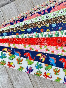 Get Exactly What You See! 10 - 1-Yard Cuts 1.5" Summer Fun Animal Print - Nautical - Fruit Assorted Grosgrain Ribbon - Luggage Tag - Wrap
