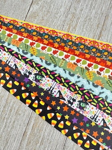 Get Exactly What You See! 10 - 1-Yard Cuts Grosgrain Ribbon: 5/8", Fall & Halloween, Hair Bow - Luggage Tag, Dog Collar, Autumn Leaves