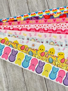 Get Exactly What You See! 10 x 1-Yard Cuts: 1.5" Half & Half Easter, Valentines Day Holiday Mix