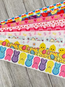 Get Exactly What You See! 10 x 1-Yard Cuts: 1.5" Half & Half Easter, Valentines Day Holiday Mix