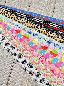 Get Exactly What You See! 10 - 1-Yard Cuts of 5/8" - Summer Nautical  Animal Printed Ribbon Assorted Grosgrain - Kid Craft - Hair Bow - Tag