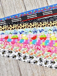 Get Exactly What You See! 10 - 1-Yard Cuts of 5/8" - Summer Nautical  Animal Printed Ribbon Assorted Grosgrain - Kid Craft - Hair Bow - Tag