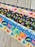 Get Exactly What You See! 10 - 1-Yard Cuts of 5/8" Summer Fun Assorted Grosgrain Ribbon Decor Party Bow Wrap - Kids Crafts - Luggage Tag
